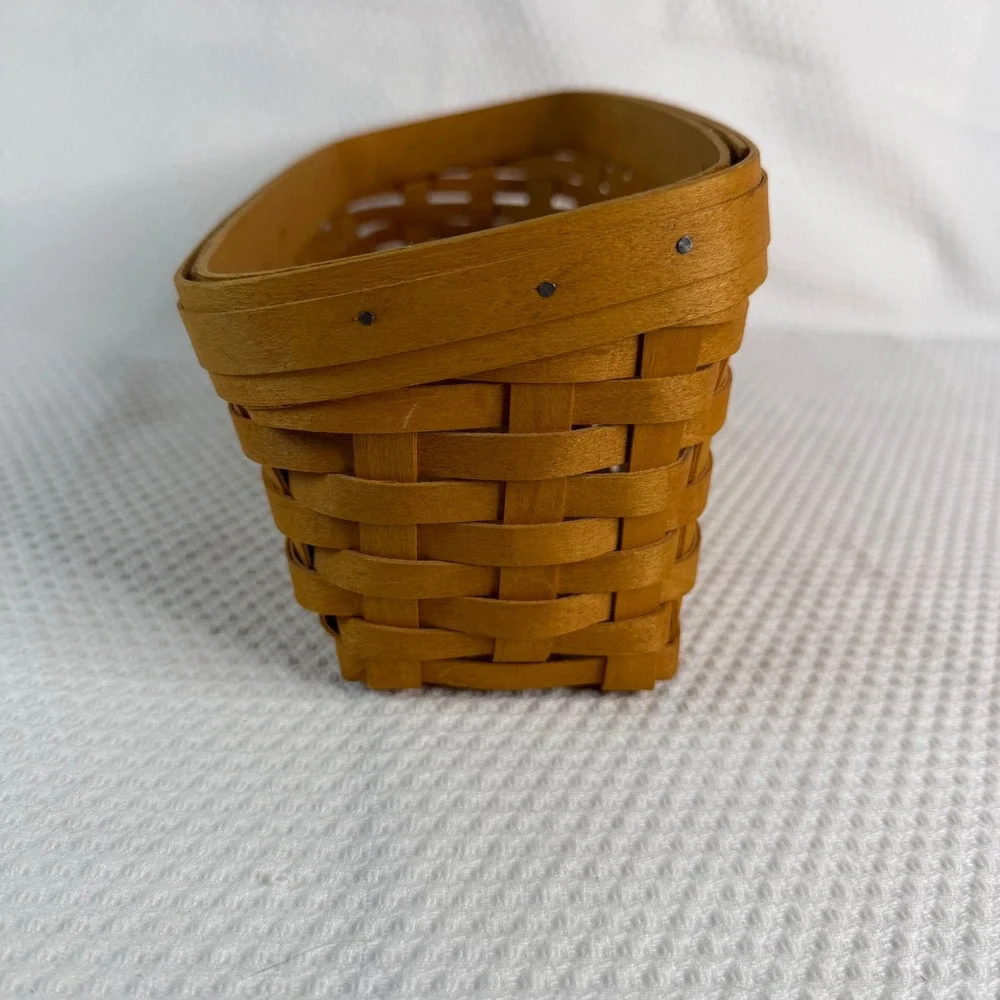 Longaberger 2000 Handwoven Slanted Rectangular Maple Wood Basket 12x6x4
